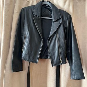 Jacqueline Ferrar Classic Black Leather Jacket